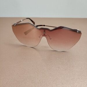 Le Specs Noir De Vie Mirrored Shield Sunglasses Women's Sassy Classy Rose Gold